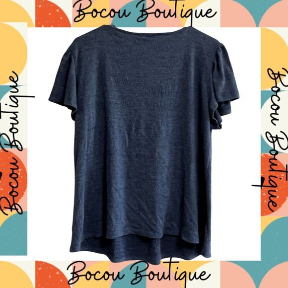 Cable & Gauge Blue Short Sleeve Top - Picture 2 of 3